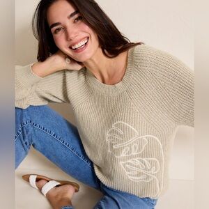 Breezy Beach Crew Neck Long Sleeve Sweater